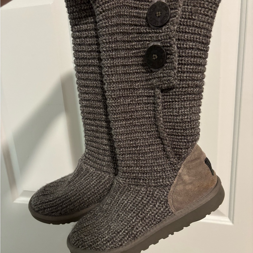 Knit Button Tall Boots